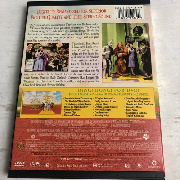 The Wizard of Oz (DVD, 1997) ~  RARE MUSICAL ORIGINAL SNAPCASE VERSION - Picture 4 of 4